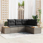 Conjunto de sofás de jardín con cojín 5 pcs Beige Poliratán