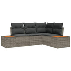 Conjunto de sofás de jardín con cojín 5 pcs Beige Poliratán