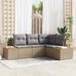 5-piece Garden Sofa Set Light Grey Polyrattan