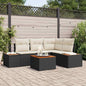 Conjunto de sofás de jardín con cojín 5 pcs Beige Poliratán