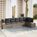 Conjunto de sofás de jardín con cojín 6 pcs Gris Poliratán