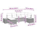 Conjunto de sofá de jardín 6 pcs Beige ratán sintético