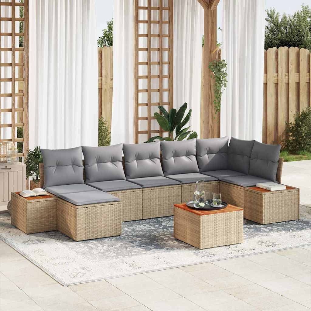 Conjunto de Sofás de Jardim com Almofadas 7 pçs Preto Polirratão