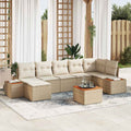 Conjunto de sofá de jardín 8 pcs Beige ratán sintético