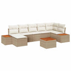 Conjunto de sofá de jardín 8 pcs Beige ratán sintético