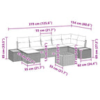 Conjunto de sofá de jardín 8 pcs Beige ratán sintético