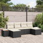 Conjunto de sofá de jardim 6 peças Bege vime sintético