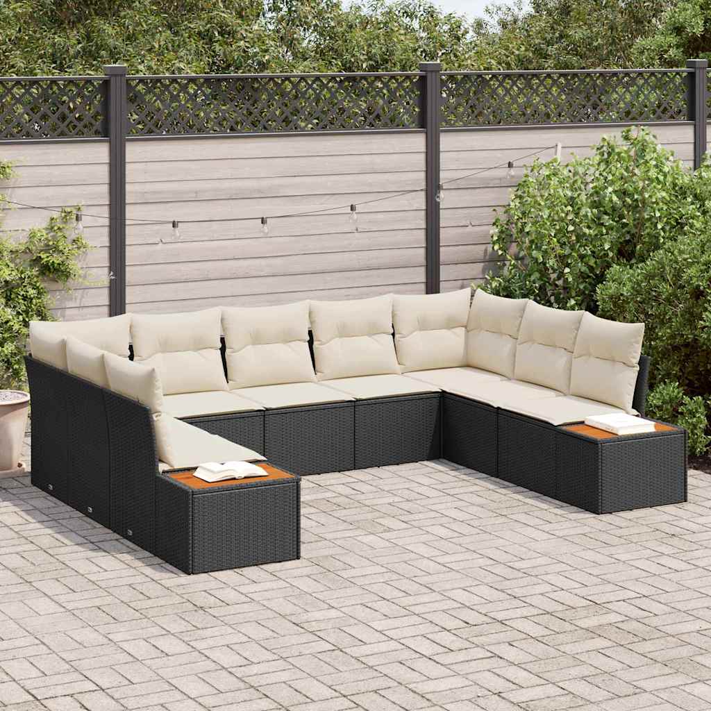 Conjunto de sofás de jardín 8 pcs Beige ratán sintético