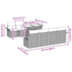 Conjunto de sofá de jardín 8 pcs Marrón ratán sintético