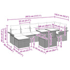 Conjunto de sofá de jardín 8 pcs Marrón ratán sintético