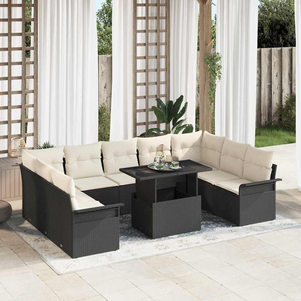 Conjunto de sofá de jardín 10 pcs Gris claro Poliratán