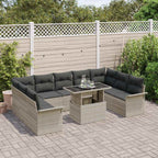 Conjunto de sofá de jardín 10 pcs Gris claro Poliratán