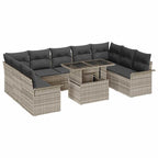 Conjunto de sofá de jardín 10 pcs Gris claro Poliratán