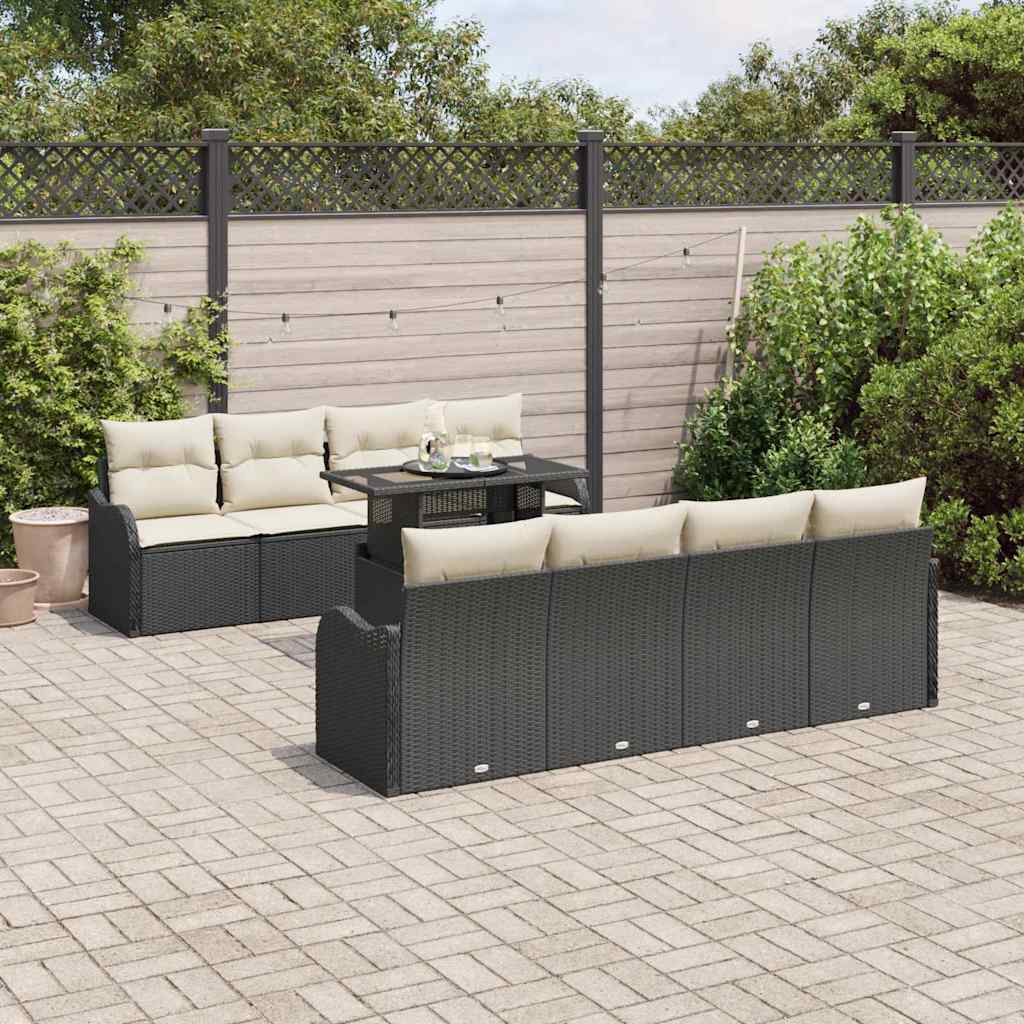 Conjunto de sofá de jardín 7 pcs Beige ratán sintético