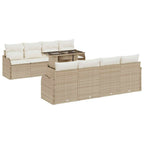 Conjunto de sofá de jardín 7 pcs Beige ratán sintético