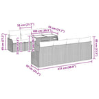 Conjunto de sofá de jardín 7 pcs Beige ratán sintético