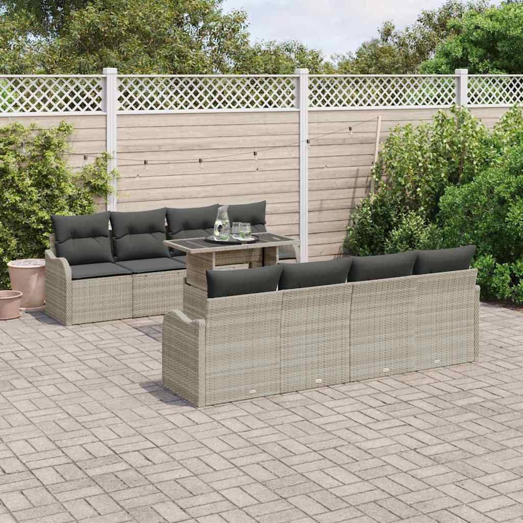 Conjunto de sofá de jardín 7 pcs Beige ratán sintético
