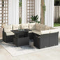 Conjunto de Sofás de Jardim com Almofadas 9 pcs Bege Polirratan