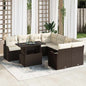 Conjunto de Sofás de Jardim com Almofadas 9 pcs Bege Polirratan