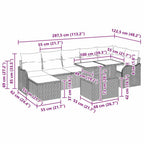 Conjunto de sofá de jardín con cojín 8 pcs Gris claro Poliratán