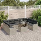 Conjunto de sofá de jardín 10 pcs Gris claro Poliratán