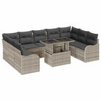 Conjunto de sofá de jardín 10 pcs Gris claro Poliratán