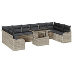 Conjunto de sofá de jardín 11 pcs Gris claro Poliratán