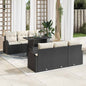 7-piece Garden Sofa Set with Cushions Beige Poly Rattan