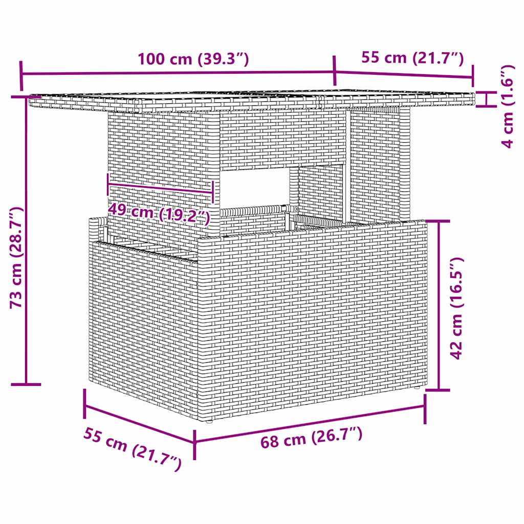 Conjunto de sofá de jardín con cojín 7 pcs Beige Poliratán