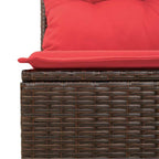 Conjunto de sofá de jardín 9 pcs Marrón ratán sintético