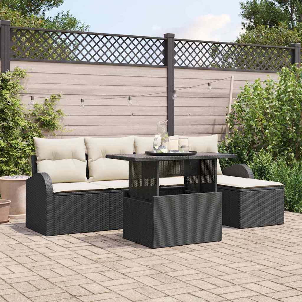 6-piece outdoor sofa set Beige synthetic rattan