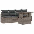 Conjunto de sofá de jardín 5 pcs Gris ratán sintético