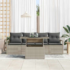 Conjunto de sofá de jardín 5 pcs Luz ratán sintético