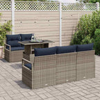 Conjunto de sofá de jardín 6 pcs Gris ratán sintético