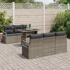 Conjunto de sofá de jardín 7 pcs Gris ratán sintético