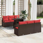 7-Piece Garden Sofa Set Grey Synthetic Rattan