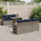 Conjunto de sofá de jardín 7 pcs Gris ratán sintético