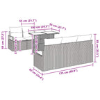 Conjunto de sofá de jardín 7 pcs Gris ratán sintético