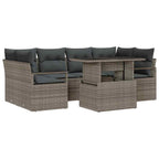 Conjunto de sofá de jardín 7 pcs Gris ratán sintético