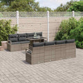 Conjunto de sofá de jardín con cojín 7 pcs Gris ratán sintético