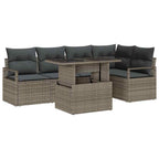 Conjunto de sofá de jardín con cojín 6 pcs Gris ratán sintético