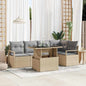 Garden Sofa Set with Cushion 6 pcs Beige and Light Gray