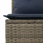 Conjunto de sofá de jardín 6 pcs Gris y azul marino