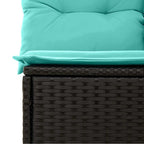 Conjunto de sofá de jardín 6 pcs Negro y azul ratán sintético