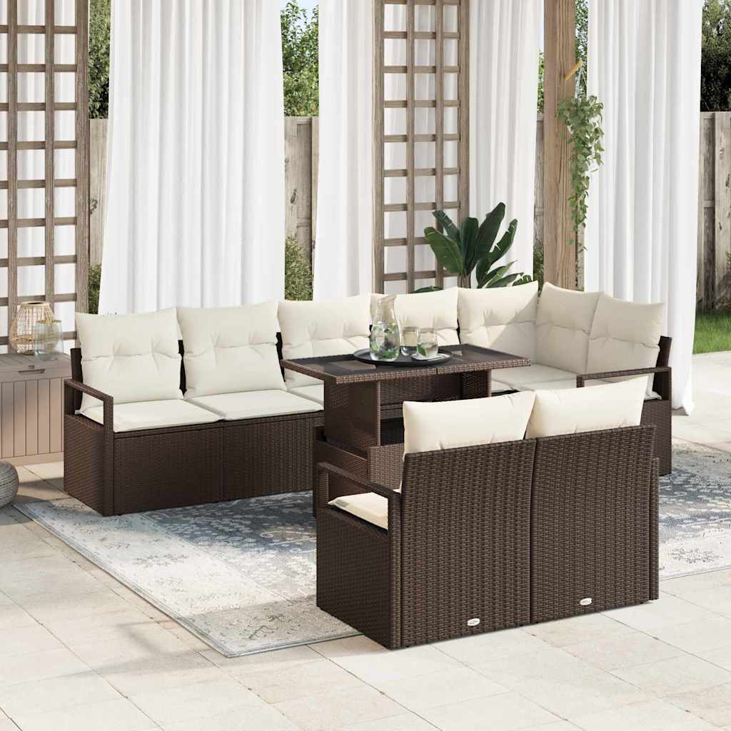 Conjunto de sofá de jardín 9 pcs 8-Número de plazas Negro