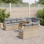 Conjunto de sofá de jardín con cojín 9 pcs beige y gris claro