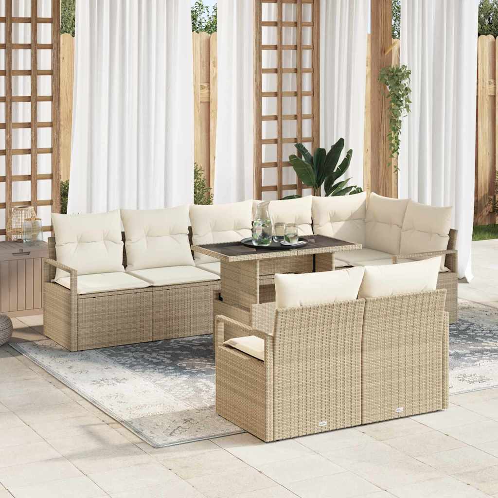 Conjunto de sofá de jardín 9 pcs 8-Número de plazas Negro