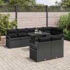 Conjunto de sofá de jardín 9 pcs 8-Número de plazas Negro
