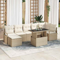 Conjunto de sofá de jardín con cojín 8 pcs beige y crema