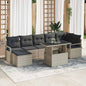 Conjunto de sofá de jardim com almofadas 8 peças bege e creme